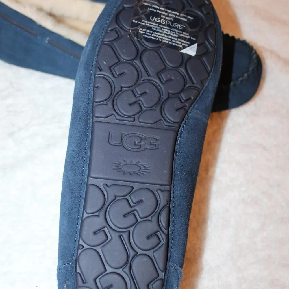 NEW UGG MEN'S SUEDE‎ OLSEN SLIPPERS NAVY BLUE